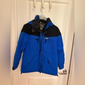Taiga Vintage 1990s Waterproof Winter Coat Blue Black